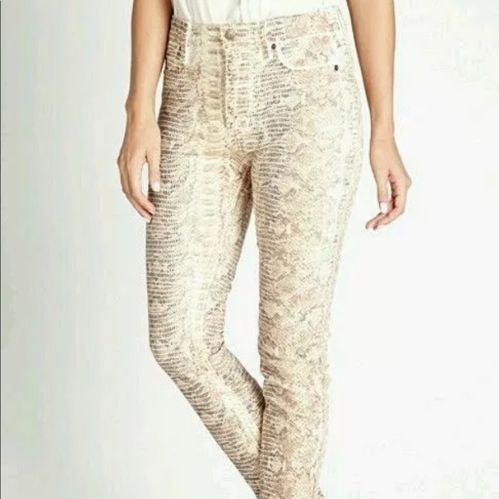 New Guess High-Rise Skinny Jeans With Snake Animal Print 29